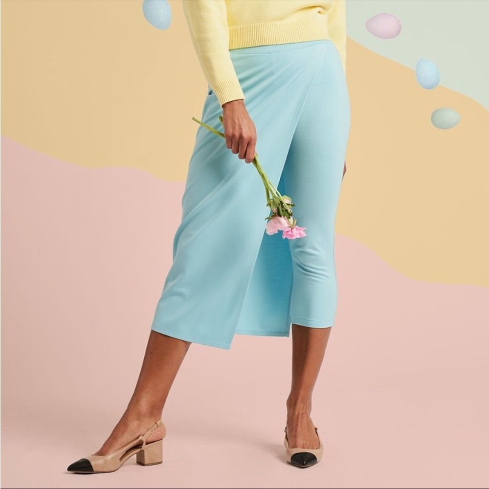 Betabrand Robin's Egg The Sassiest Pants w Skirt Overlay XS